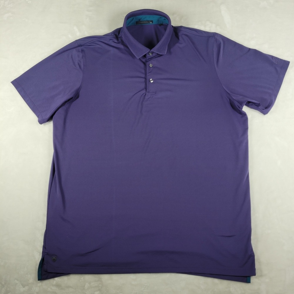 Greyson Polo Shirt Men's 2XL Purple Wolf Logo Golf Performance Knit‎ Collar